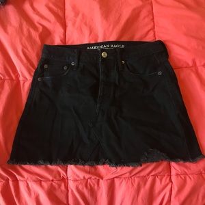 Black Denim American Eagle High Rise Festival Mini Skirt Size 4